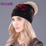 Fluffy Raccoon Pompom Woman's Winter Beanie Hat