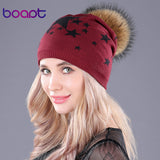 Fluffy Raccoon Pompom Woman's Winter Beanie Hat