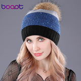 Stylish Fashionable Woman's Double Rabbit PomPom Beanie Hat